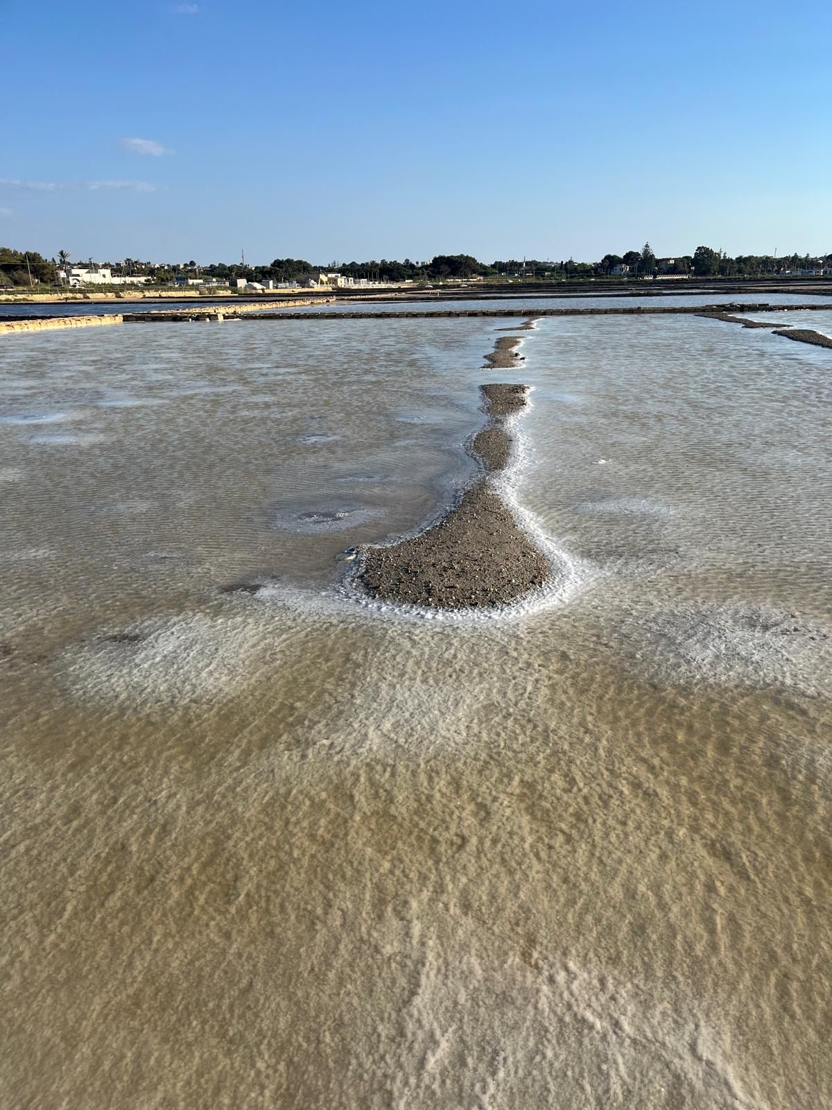 A mound of salt in the middle of a Marsala salt pan
