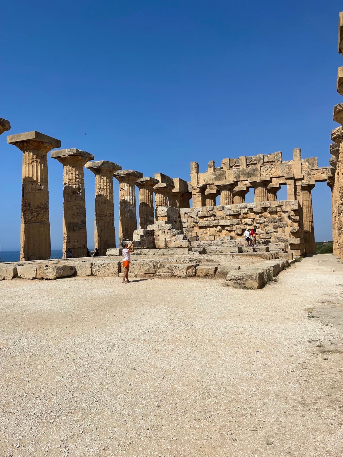 The acropolis of Selinunte, the sea behind the columns