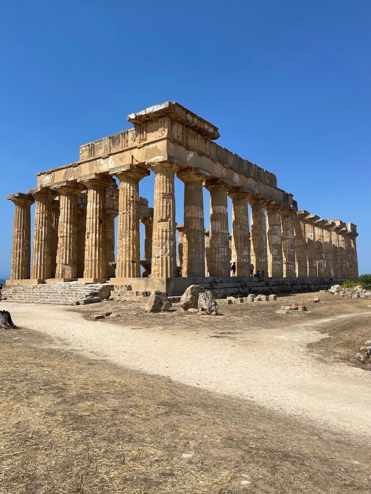 The Greek temple at Selinunte seen whole, from the corner of the colonnade